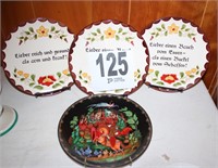 (4) German Decorative Ceramic Plates