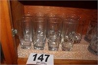 (14) Square Bottom Glass Cups