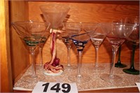 (7) Martini Glasses (6 May Be Blown)
