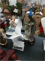 Three figurines eagle damaged porcelain & resin