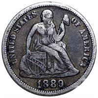 1889 Seated Liberty Silver Dime LIGHTLY CIRCULATED