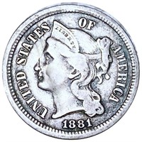 1881 Three Cent Nickel LIGHTLY CIRCULATED