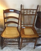 2 chairs w/ wicker seats