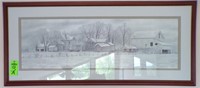 FRAMED & MATTED JON CRANE WINTER IN THE HEARTLAND.