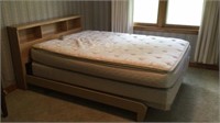Blonde Wood Bed Frame w/ Mattress and Box Springs