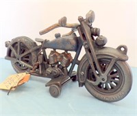 VINTAGE CAST IRON MOTORCYCLE MARKED HUBLEY....