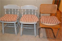 2 Wooden Chairs With Cushions & more
