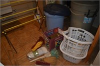 2 Launtry Baskets, Clothes Pins, Cleaning Brushes
