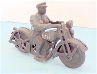 CAST IRON MOTORCYCLE, 6" LONG
