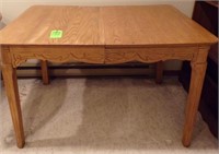 OAK DINING TABLE W/CARVING - NO CHAIRS