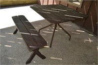 Patio Table - Wood w/ 1 Bench