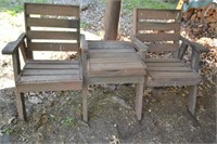 Wooden 2 Person Seat - Rustic