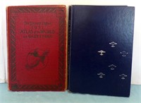 (2) BOOKS:  1931 ATLAS OF THE WORLD AND GAZETTEER;