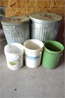 Trash cans and pails
