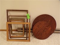 (2) ROUND TABLE TOPS & PICTURE FRAMES
