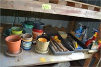 garden tools, flower pots