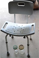 Shower chair, 2 canning jars