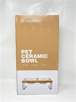 FUKUMARU Elevated Cat Ceramic Bowls, Small Dog