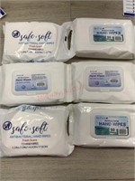 Six packs Assorted antibacterial hand wipes 50-72