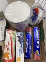 Box of disposable kitchen goods