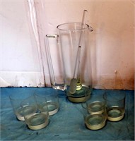 (2) FLATS OF BAR GLASSES & MARTINI PITCHER