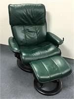 Ekorne Stressless Green Leather Lounge 1of2