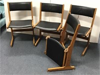 4 Danish Modern Cantilever Seat Chairs