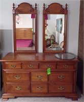 TELL CITY MAPLE DRESSER W/8 DRAWERS AND....