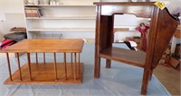 WOODEN OCCASIONAL TABLE W/MAGAZINE RACK &....