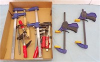 BOX OF CLAMPS - DIFFERENT SIZES