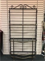 Early Iron and Brass plant rack with 3 shelves