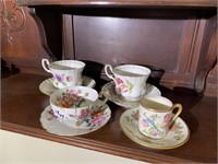 4 Assorted Cups & Saucers