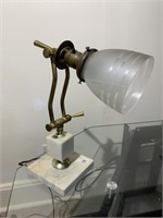 Vintage Marble & Brass Banker's Lamp