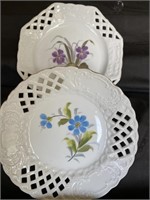 Lacey Edge Hand Painted Plates