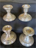 (4) Weighted Sterling Candlestick Holders