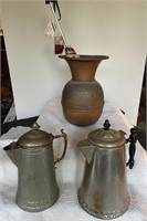 Tinned Brass Coffee Pots, Brass Umbrella Stand