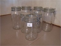 7 Hermatic Glass Canisters