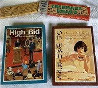 Vtg Bookcase Games & Cribbage