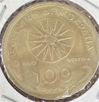 100 Drachma 1990 Greece Coin