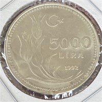 5000 Lira 1992 Turkey Coin