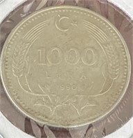 1000 Lira 1990 Turkey Coin