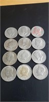 12 - Silver Kennedy half dollars