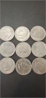 9 - 1971 one dollar coins