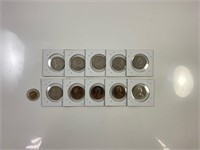 Canada 10 x 1$ en nickel 1968, 1969, 1971, 1975,