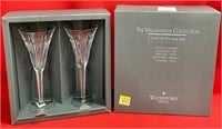 Pair of Waterford "Love" Crystal Flutes in Box