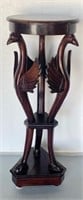 Carved Mahogany Pedestal-Winged Birds/Claw Feet