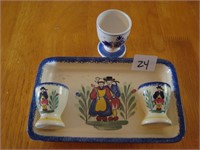 Decorative tray and mini cups