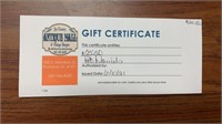 Antique Mall $25.00 gift certificate.