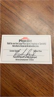 Pizza Hut card valid for one 3 topping or