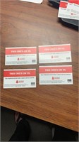 4 Arby’s cards each good for 1 sandwich, fries,